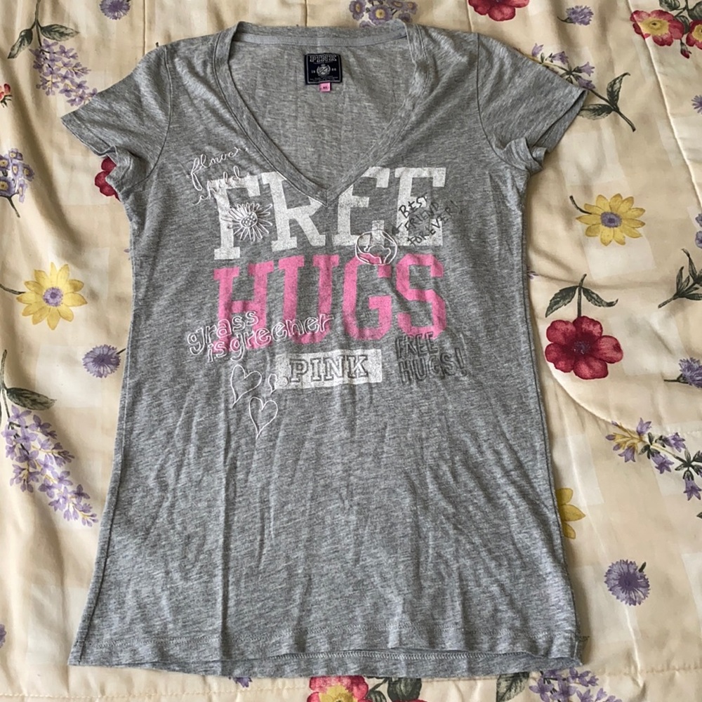 PINK Victoria’s Secret “Free Hugs” V-Neck Top